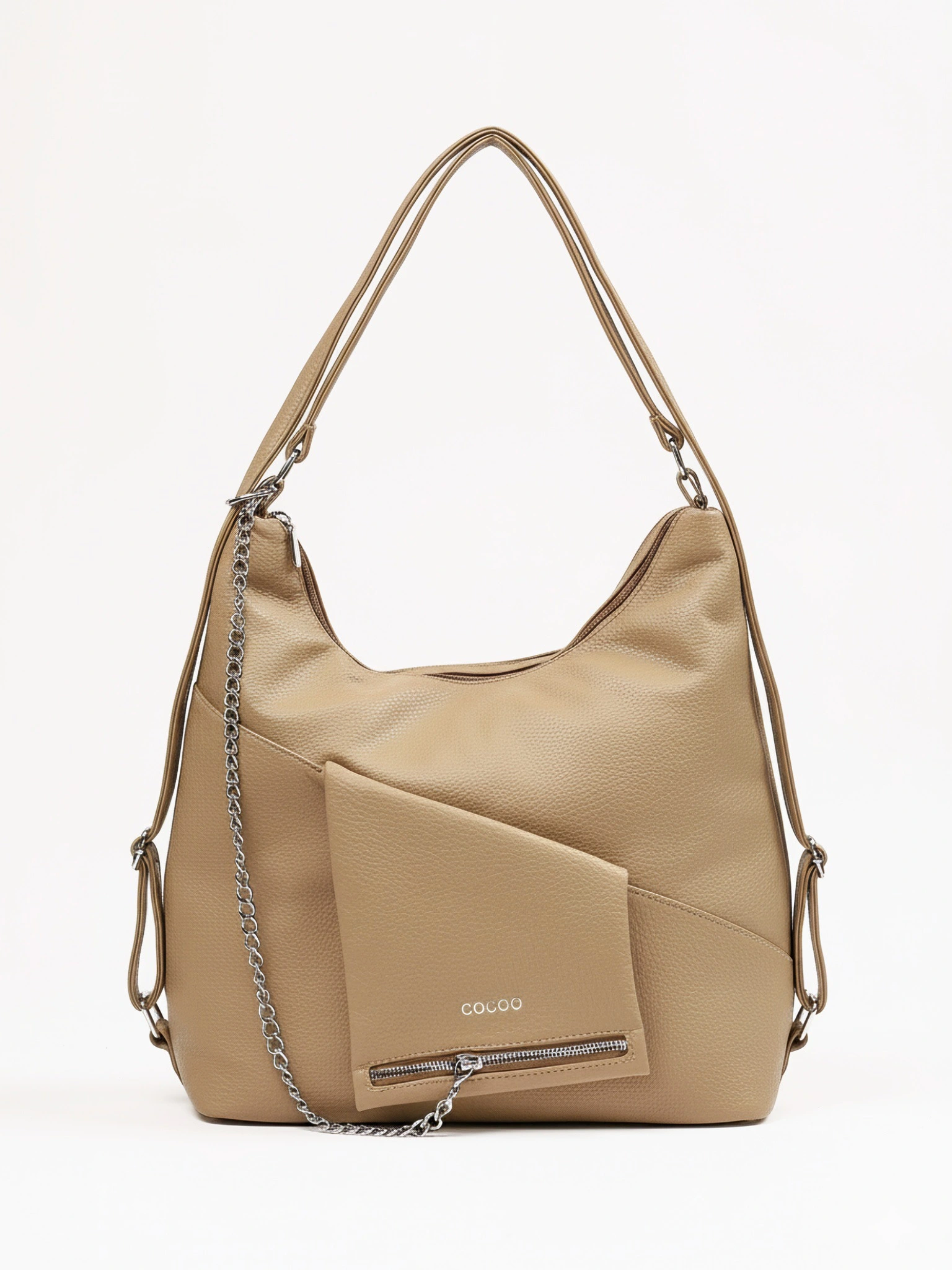 Сумка-шоппер  с регулируемыми ручками, откидным карманом и цепочкой в ассортименте